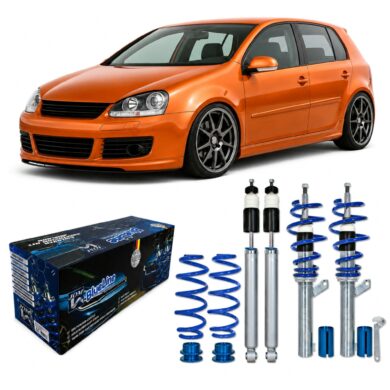 BlueLine Gewindefahrwerk für Golf 5 1K Baujahr 2003 - 2008 passend für VW Golf 5 1.4 / TSi, 1.6, 2.0, 2.0T / DSG, 1.9TDi