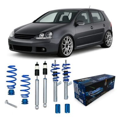 BlueLine Gewindefahrwerk passend für VW Golf 5 1.9TDi / DSG, 2.0TDi / DSG für Fahrzeuge mit 50 und 55 mm Federbein, auße