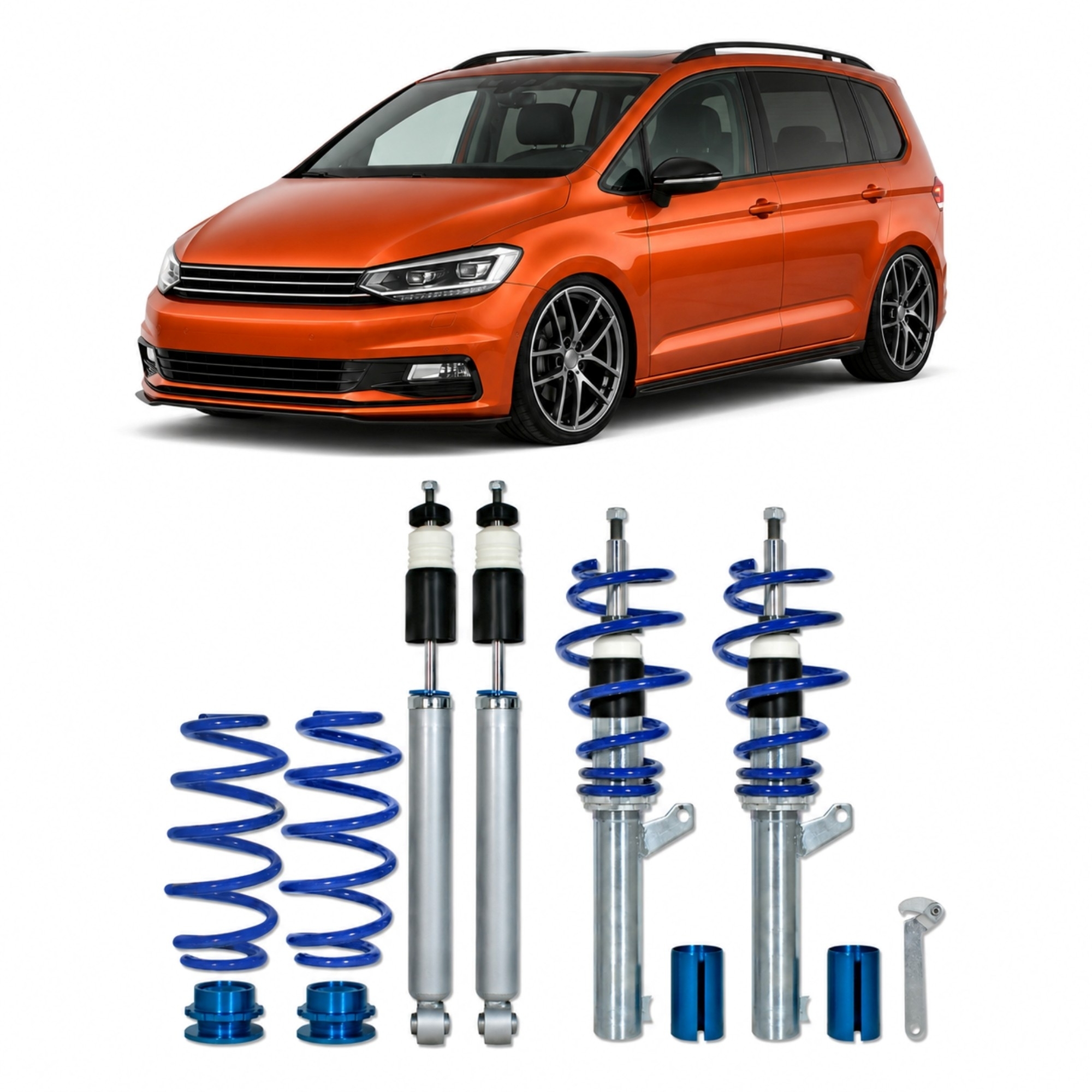 BlueLine Gewindefahrwerk passend für VW Touran 1T 1.6, 2.0, 2.0T / DSG, 1.9TDi passend für VW Touran 1T 1.6, 2.0, 2.0T / – Bild 4