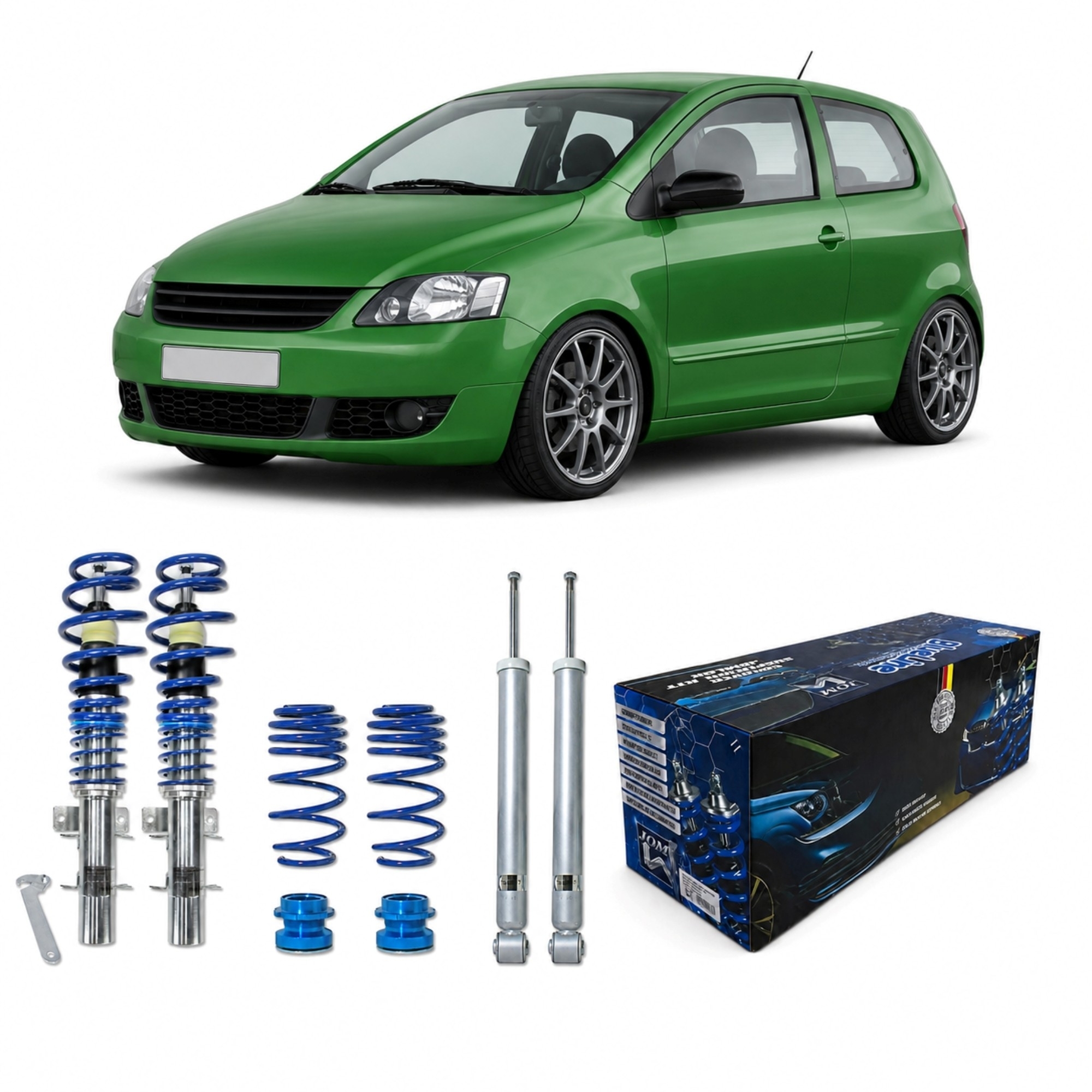 BlueLine Gewindefahrwerke passend für VW Polo 9N, 9N2, 9N3 und Fox 5Z 1.2, 1.4, 1.6, 1.8T, 1.4 TDi, 1.9SDi, 1.9TDi, Bauj – Bild 5
