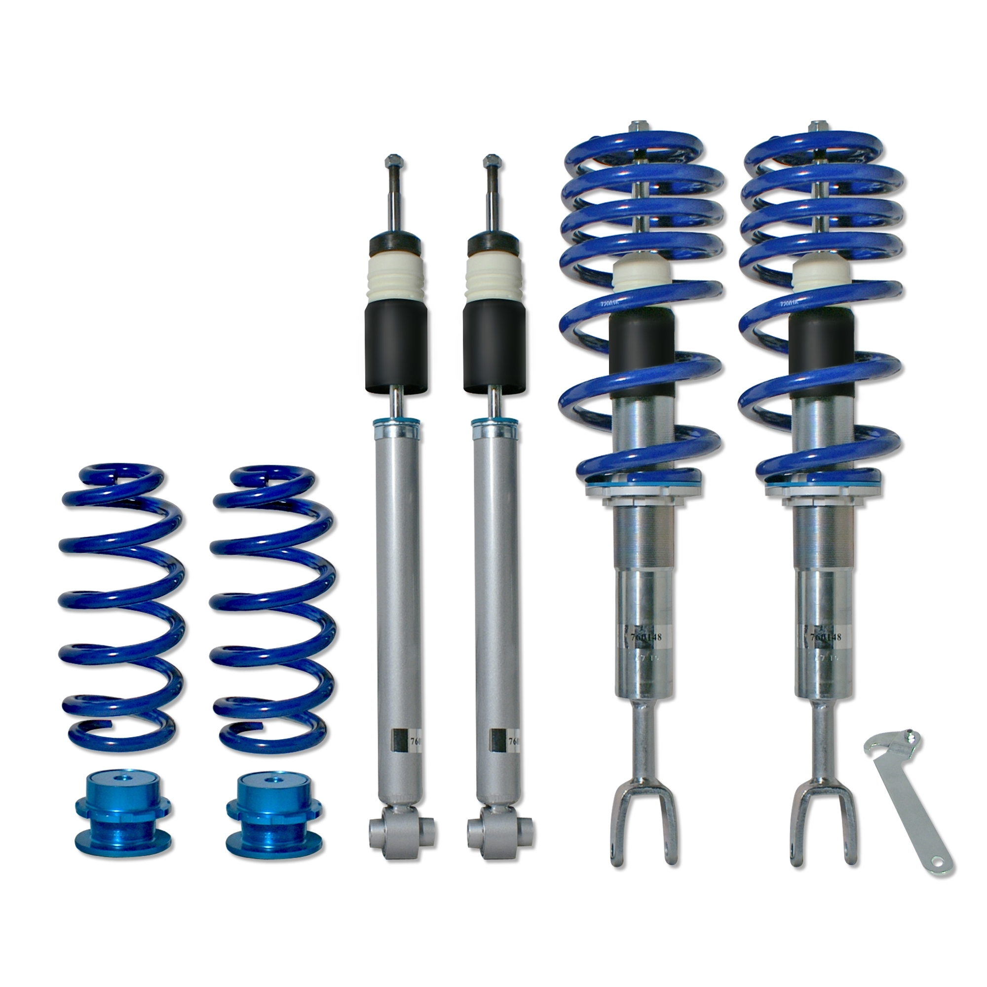 BlueLine Gewindefahrwerk passend für Audi A4 B6 und B7 (8e) Avant und Cabrio 1.6, 1.8T, 2.0, 2.0 FSI, 2.4, 3.0, 1.9TDI, – Bild 2