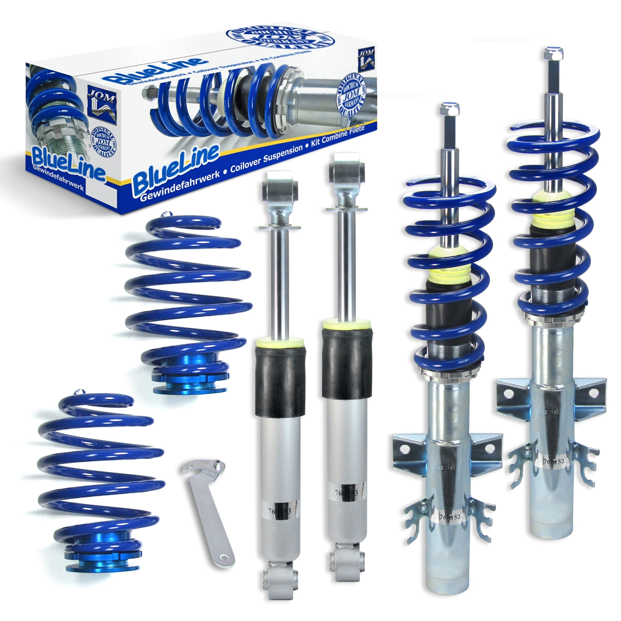 BlueLine Gewindefahrwerk passend für VW Transporter T5 Typ 7H 2.0, 3.2 V6, 1.9TDi, 2.0TDi / BiTDi, 2.5TDi, inkl. Fahrzeu