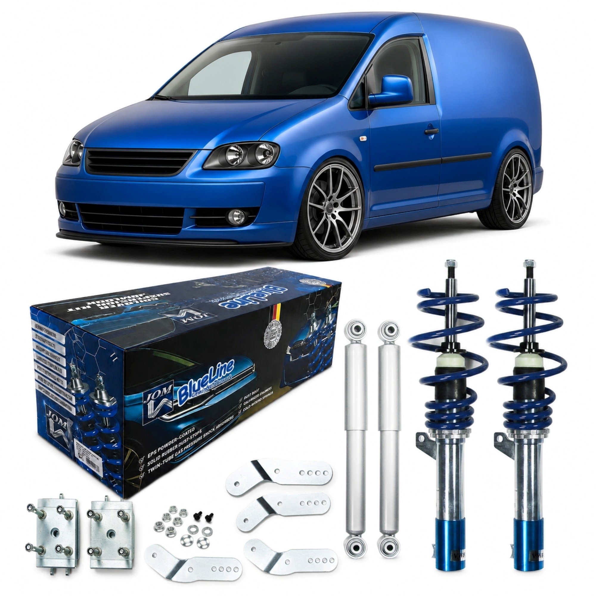 BlueLine Gewindefahrwerk passend für VW Caddy 3 (2KA/2KB) 1.2, 1.6, 2.0, 2.0SDi, 1.6TDi, 1.9TDi ab Baujahr 2004, außer b