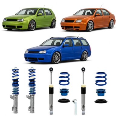 BlueLine Gewindefahrwerk passend für VW Golf 4 Bora und Variant 4Motion 1.8, 1.8T, 2.0, 2.3 V5, 2.8 V6, 1.9TDi Baujahr 1