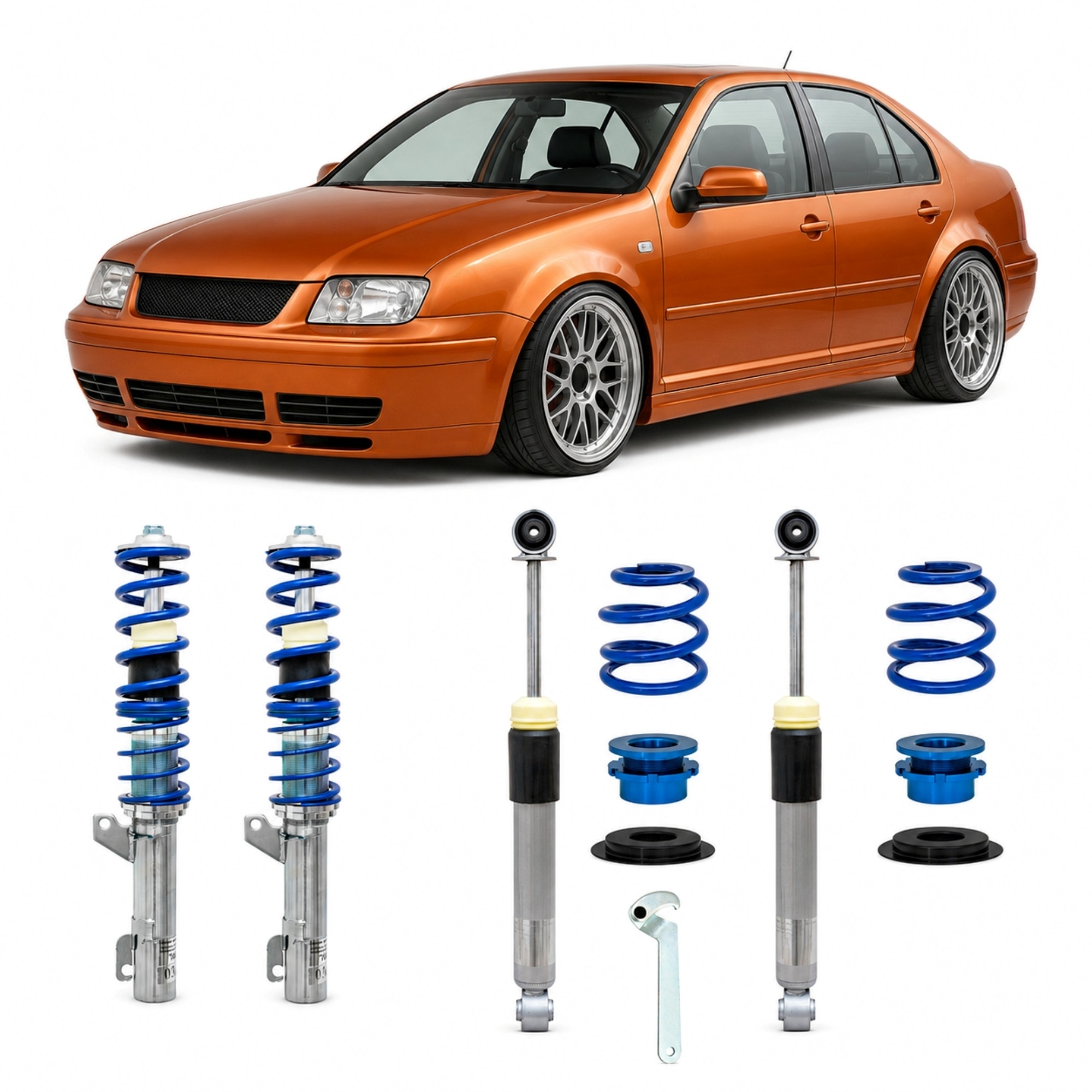 BlueLine Gewindefahrwerk passend für VW Golf 4 Bora und Variant 4Motion 1.8, 1.8T, 2.0, 2.3 V5, 2.8 V6, 1.9TDi Baujahr 1 – Bild 2