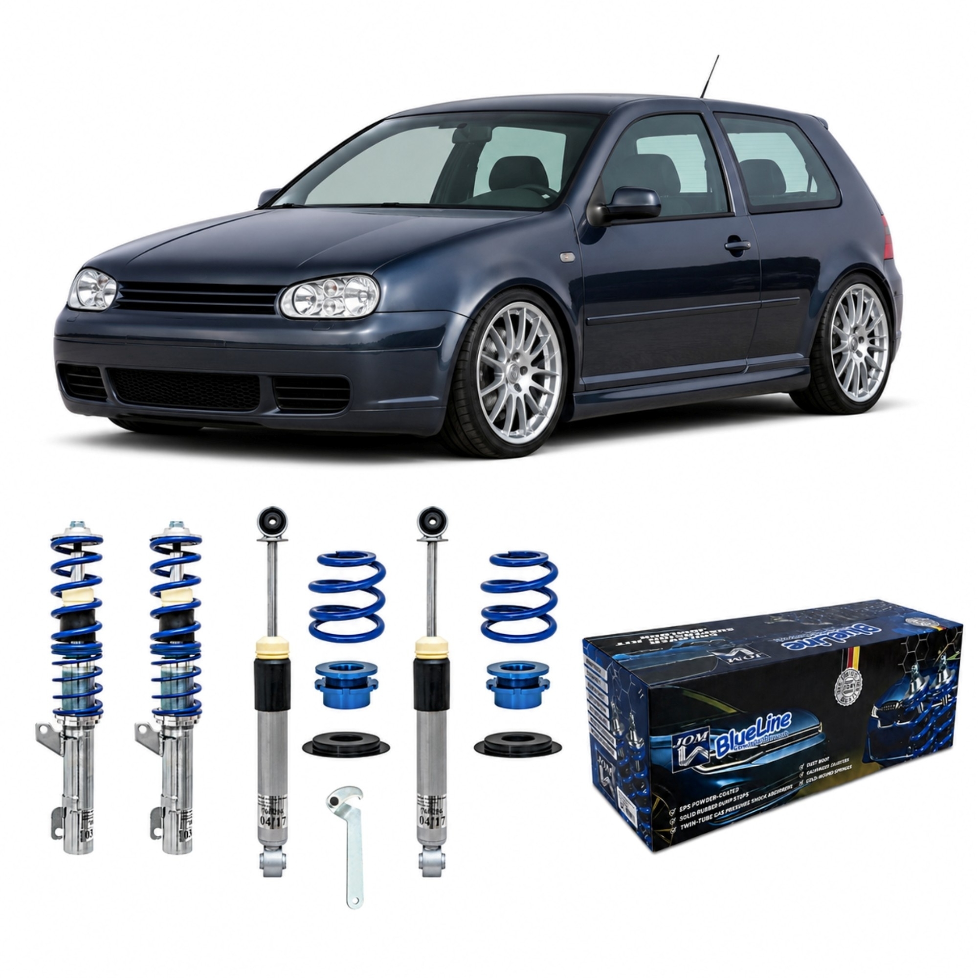 BlueLine Gewindefahrwerk passend für VW Golf 4 R32 Typ 1J 3.2 V6 Baujahr 2002 - 2004 passend für VW Golf 4 R32 Typ 1J 3.