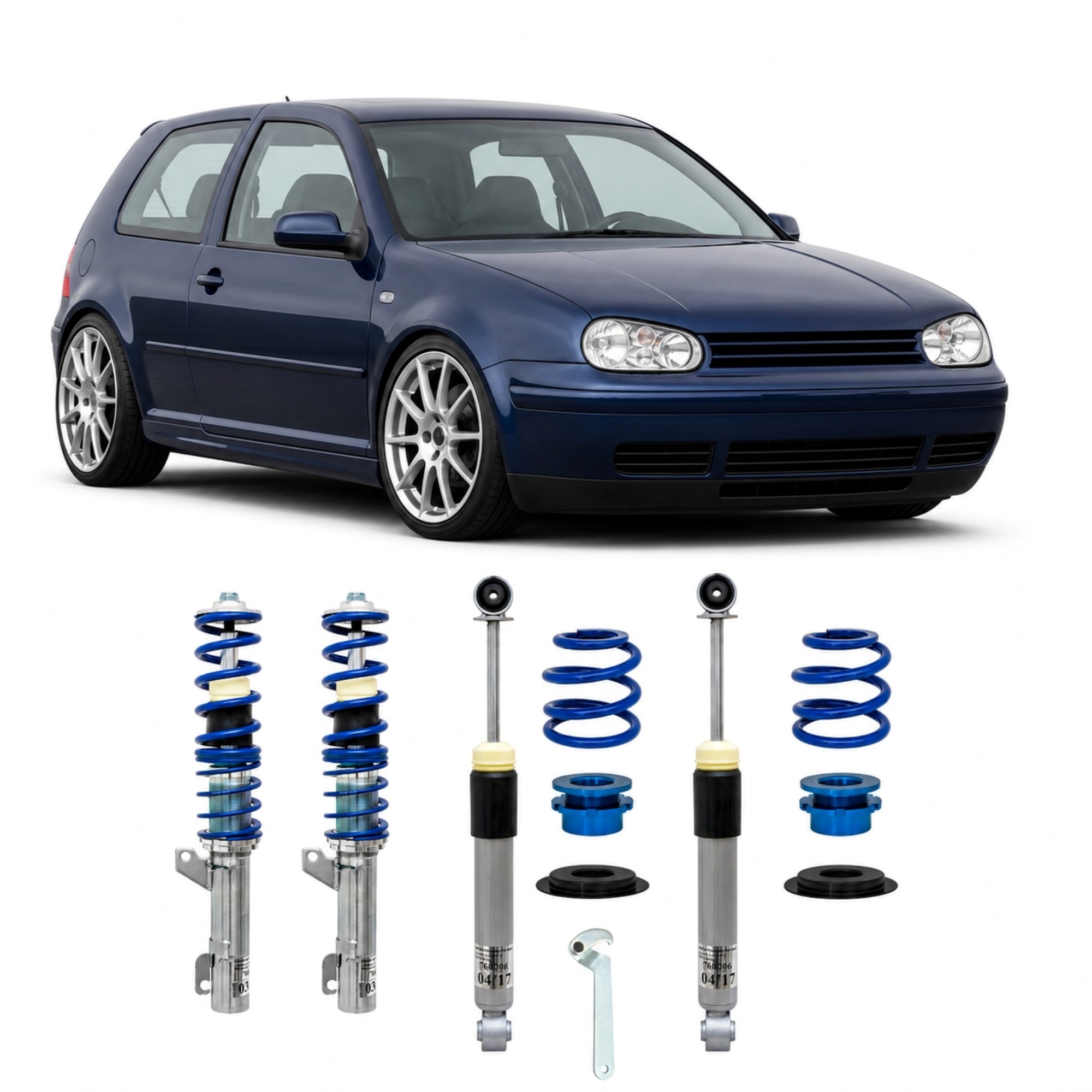 BlueLine Gewindefahrwerk passend für VW Golf 4 R32 Typ 1J 3.2 V6 Baujahr 2002 - 2004 passend für VW Golf 4 R32 Typ 1J 3. – Bild 4