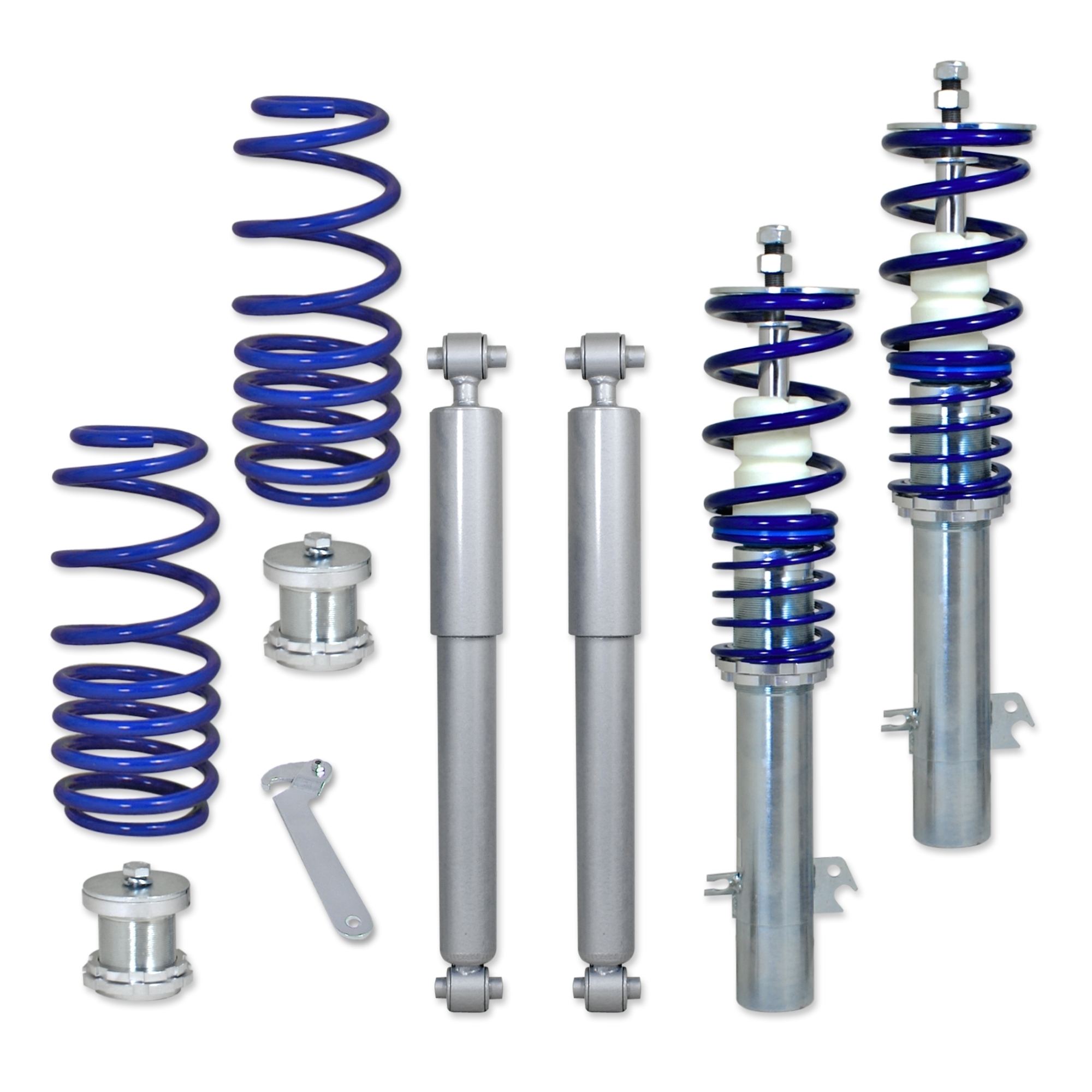 BlueLine Gewindefahrwerk passend für Peugeot 208 1.0/ 1.2/ 1.2THP/ 1.4GPL / 1.4VTi/ 1.6/ 1.6GTi/ 1.6THP/ 1.6HDi/ 1.6 Bl – Bild 2