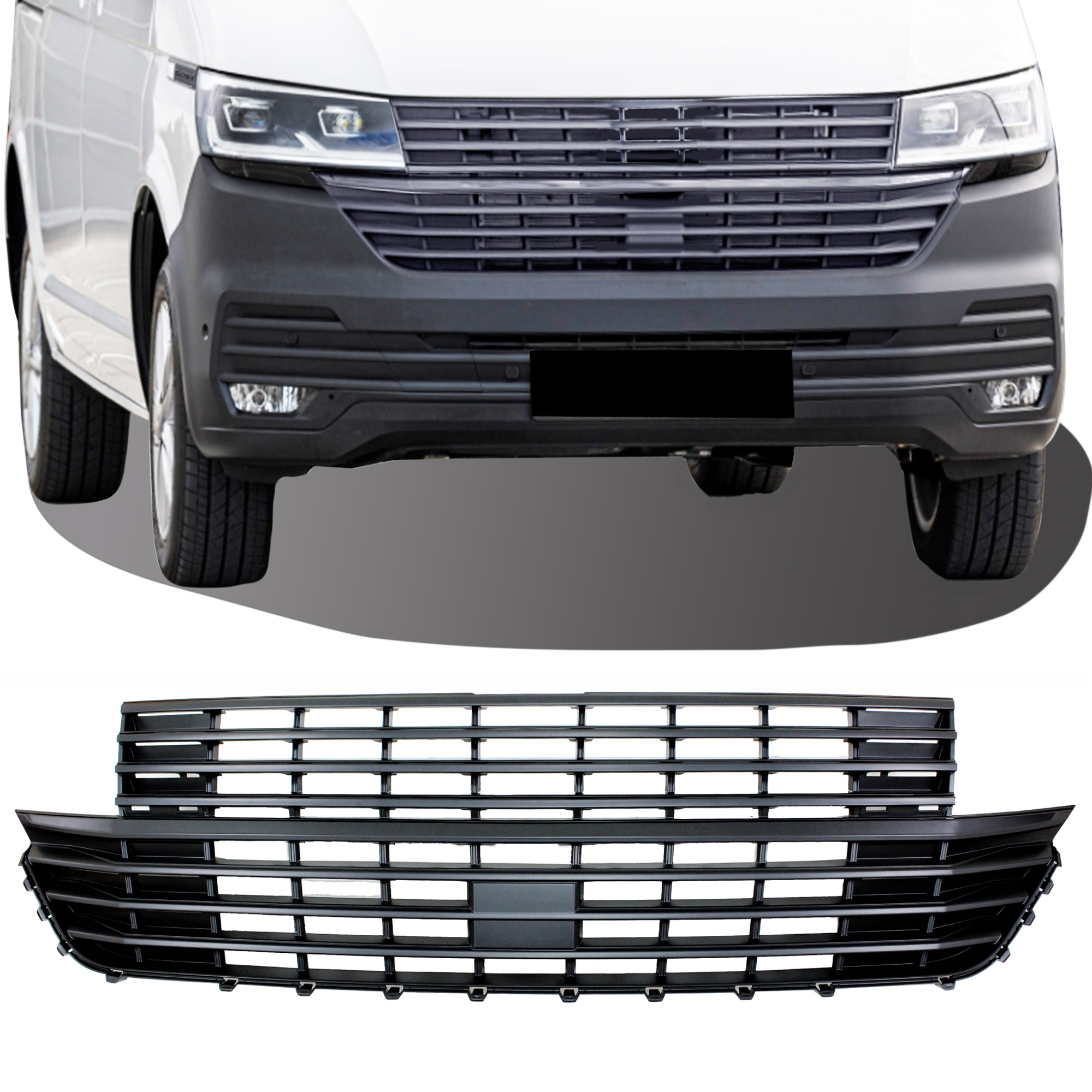 Kühlergrill ohne Emblem, schwarz matt für T6.1. ab 2019 - passend für VW T6.1, 2019- passend für VW T6.1, 2019-
