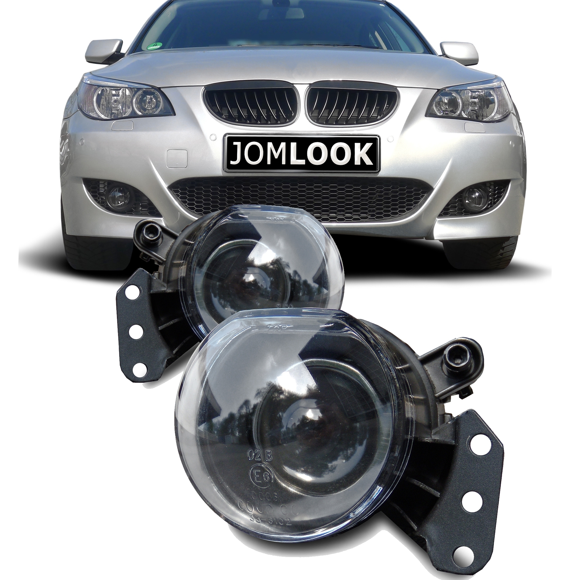 Nebelscheinwerfer Klarglas mit Projektor Linse passend für BMW E60 Limousine und E61 Touring Baujahr 2003-2007 passend f