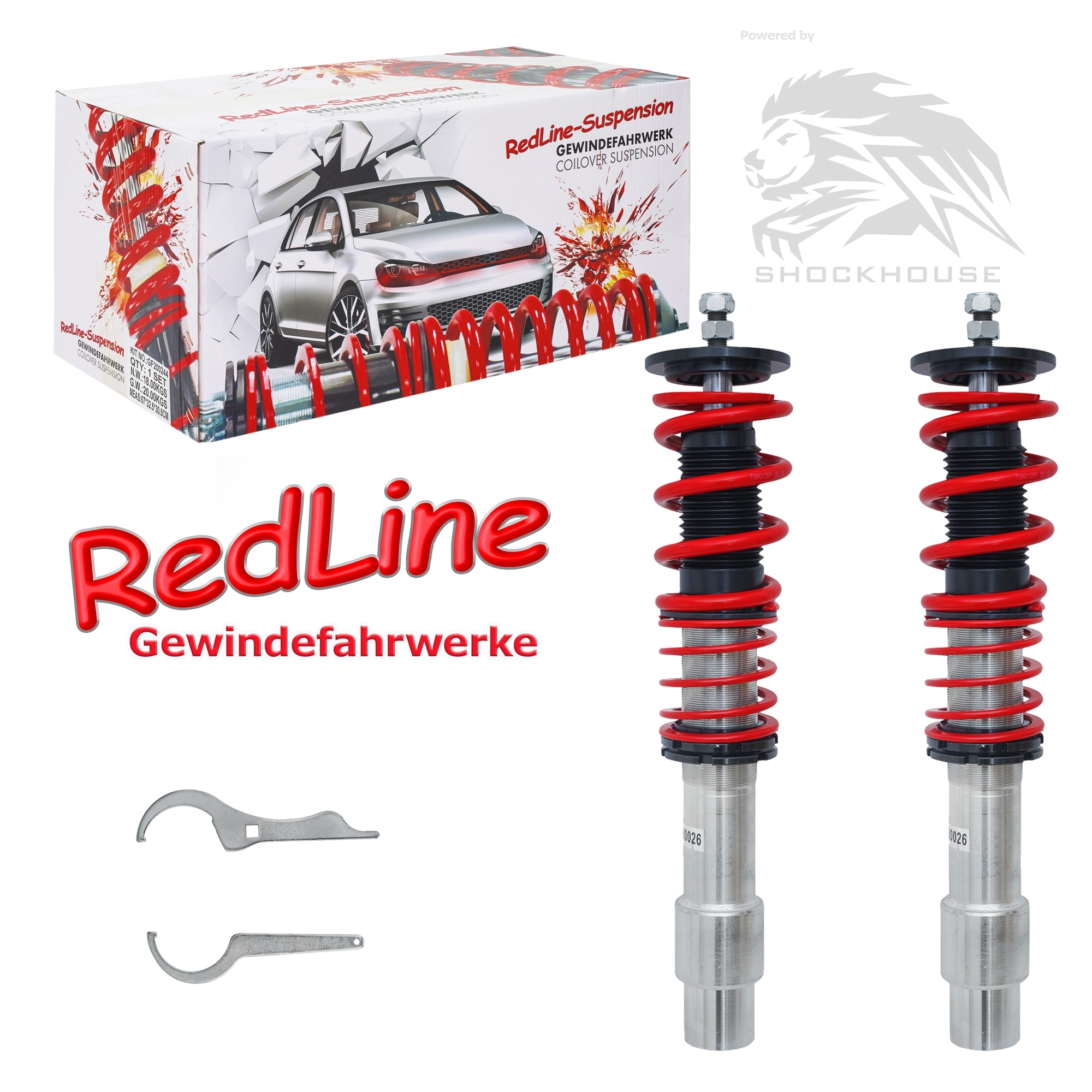 Redline Gewindefahrwerk passend für BMW E39 Touring 520i/ 523i/ 525i/ 528i/ 530i/ 520D/ 525D/ TD/ TDS/ 530D, (nur VA), H – Bild 2